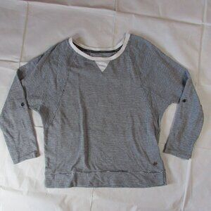 Calvin Klein Performance Women's Medium Long Sleeve Striped Shirt Top